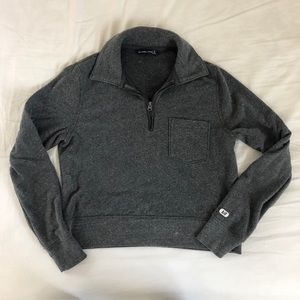 Cropped Three Quarter Zip